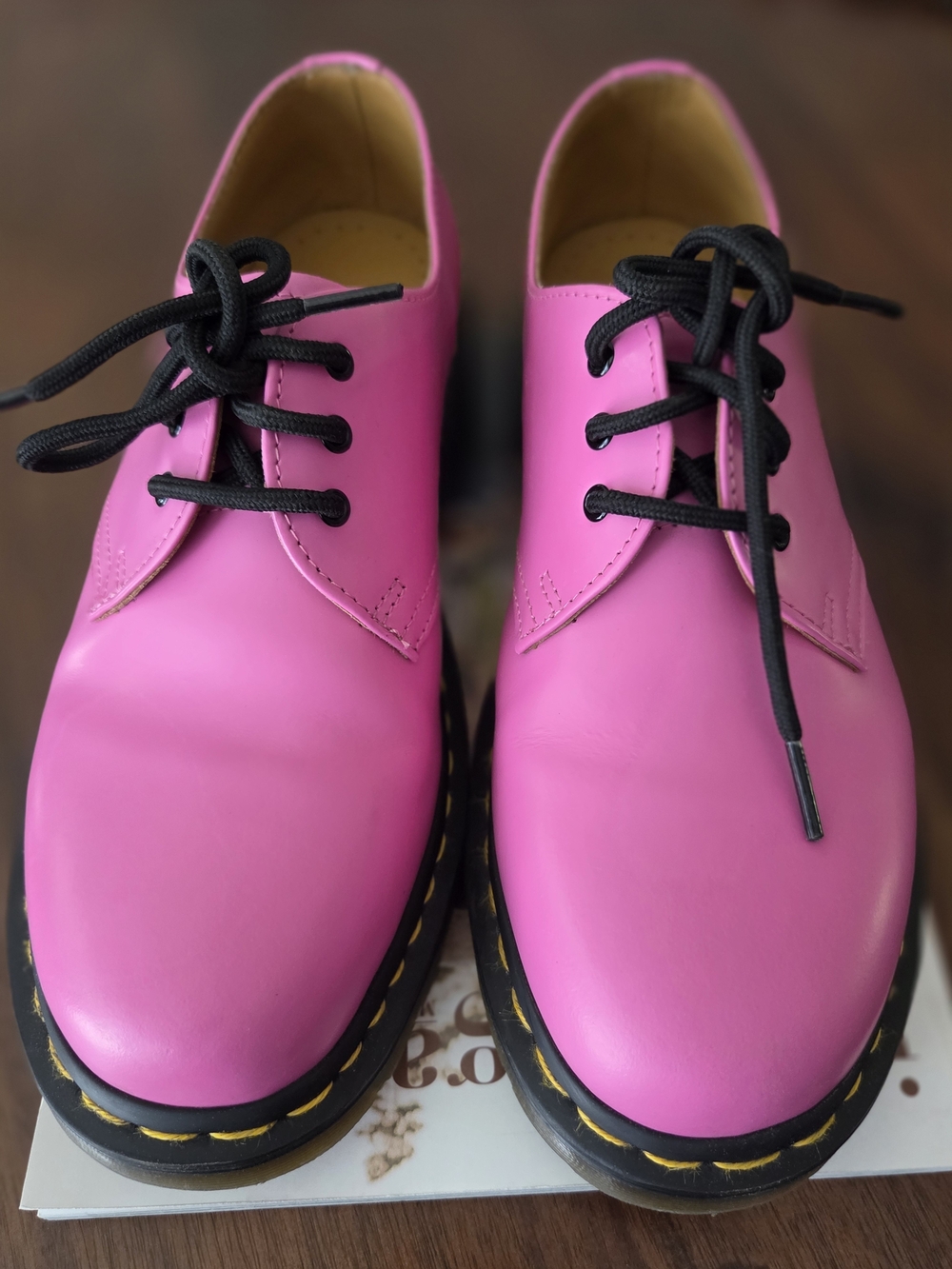 Pink Dr. Martens Leather Oxford Shoes
